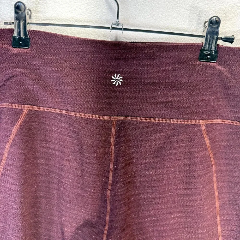 Athleta Maroon‎ Workout Capri Pants Womens Size L